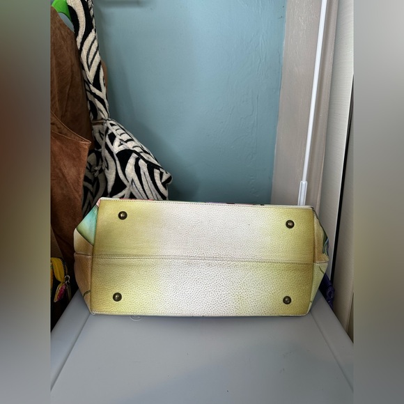 Anuschka Hand Painted Genuine LeatherHummingbird Floral Tote Bag/Accessories - Picture 16 of 16